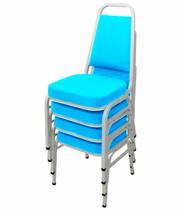 Kit com 4 Cadeiras Empilháveis Linha Hotel Plus Azul Kit com 4 Cadeiras Empilháveis Linha Hotel Plus Azul