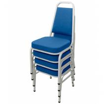 Kit Com 4 Cadeiras Empilháveis Linha Hotel Plus Azul Kit Com 4 Cadeiras Empilháveis Linha Hotel Plus Azul