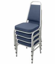 Kit com 4 Cadeiras Empilháveis Linha Hotel Plus Azul Kit com 4 Cadeiras Empilháveis Linha Hotel Plus Azul