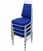 Kit com 4 Cadeiras Empilháveis Linha Hotel Plus Azul Kit com 4 Cadeiras Empilháveis Linha Hotel Plus Azul
