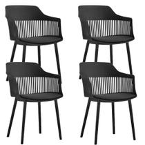 Kit com 4 Cadeiras Estofada Design Moderno Montreal Fratini