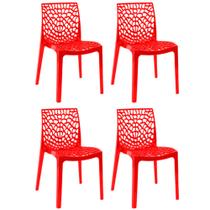 Kit com 4 Cadeiras Gruvyer Estrutura em Polipropileno Fratini