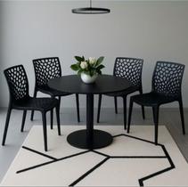 Kit com 4 Cadeiras Gruvyer Pretas para Sala Quarto Varanda Estilo Contemporâneo e Conforto - Xplast
