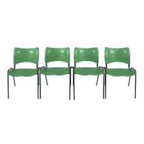 Kit com 4 Cadeiras Iso turim plastica Igreja Recepção Escola Verde
