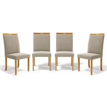 Kit Com 4 Cadeiras Maiara Madeira Maciça Estofadas Para Mesa De Jantar Veludo Bege 102 Kit Com 4 Cadeiras Maiara Madeira Maciça Estofadas Para Mesa De Jantar Veludo Bege 102