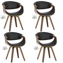 Kit com 4 Cadeiras Nicole Giratória para Sala de Jantar