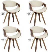 Kit com 4 Cadeiras Nicole Giratória para Sala de Jantar Kit com 4 Cadeiras Nicole Giratória para Sala de Jantar