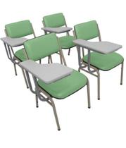 Kit com 4 Cadeiras para Auditórios Linha Hotel Smart Verde