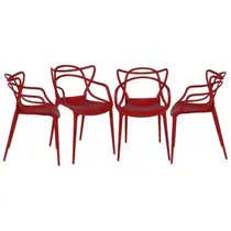 Kit com 4 Cadeiras para Sala de Jantar Allegra Solna