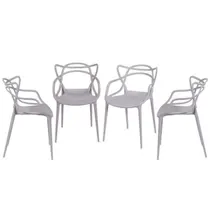 Kit com 4 Cadeiras para Sala de Jantar Allegra Solna