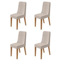 Kit com 4 Cadeiras para Sala de Jantar Estofadas Luar Kit com 4 Cadeiras para Sala de Jantar Estofadas Luar