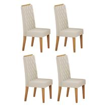 Kit com 4 Cadeiras para Sala de Jantar MDP/MDF Dyniz Bege/Veludo Pastel Kit com 4 Cadeiras para Sala de Jantar MDP/MDF Dyniz Bege/Veludo Pastel