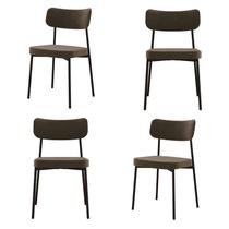 Kit com 4 Cadeiras para Sala de Jantar Mona Yescasa Marrom/Sand Kit com 4 Cadeiras para Sala de Jantar Mona Yescasa Marrom/Sand