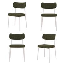 Kit com 4 Cadeiras para Sala de Jantar Mona Yescasa Verde/Alga/Branco Kit com 4 Cadeiras para Sala de Jantar Mona Yescasa Verde/Alga/Branco
