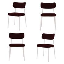 Kit com 4 Cadeiras para Sala de Jantar Mona Yescasa Vermelho/Bordô/Branco Kit com 4 Cadeiras para Sala de Jantar Mona Yescasa Vermelho/Bordô/Branco