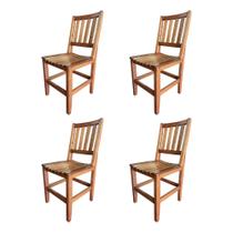 Kit com 4 Cadeiras Rusticas Madeira Maciça Confort para Restaurantes Malbec