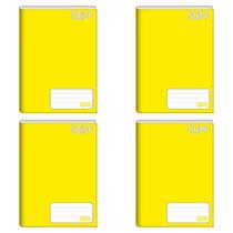 Kit com 4 Caderno Brochurão 96 Folhas Amarelo 20cmx27cm Jandaia Kit com 4 Caderno Brochurão 96 Folhas Amarelo 20cmx27cm Jandaia