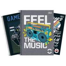 Kit com 4 Cadernos 10 matéria Universitários Pepper Masculino Tilibra Estilo, Versatilidade