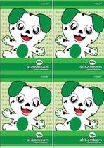 Kit com 4 Cadernos alibombom verde brochurao com 60 folhas