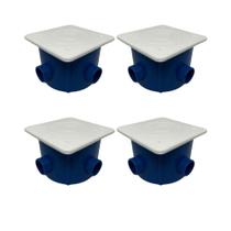 Kit com 4 caixas de passagem redonda com tampa plastica vivaclor