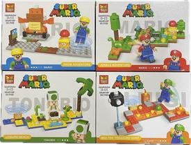 kit com 4 caixas lego Super Mario - 387 peças - Coleção Completa GT-137 - TOYS