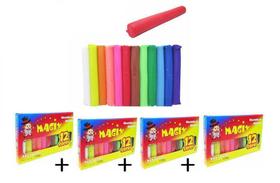 kit com 4 caixinhas de Massinha de Modelar com 12 Cores 130g Cada - MAGIX