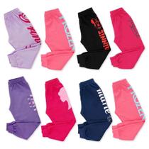 kit com 4 calças infantil de moletom flanelado menina Vem com 4 cores different