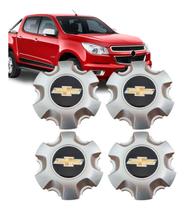 Kit com 4 calotas centro de roda s10 12/15 prata