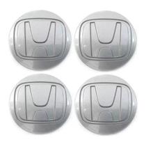Kit Com 4 Calotinhas Centrais Roda Honda Fit, City E Civic