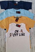 Kit com 4 camisa infantil de malha 100% algodão