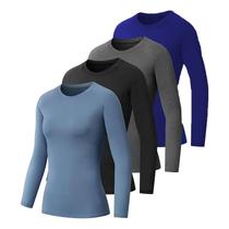 Kit Com 4 Camisetas Esportivas Femininas Proteção Uv50+ Slim