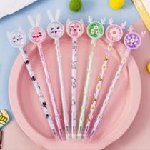 Kit com 4 canetas fofas de gel Gliter Bichinhos