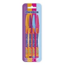 Kit com 4 Canetas Mentos Compactor Coloridas Ponta M 1,0mm