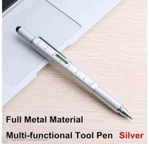 Kit Com 4 Canetas multi-funcional 6x1 touch, chave de venda, philips, régua e medidor de nível