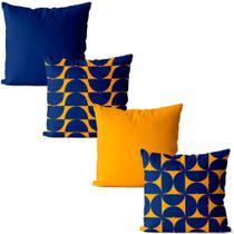 Kit com 4 Capas almofadas para decoração azul marinho 40x40