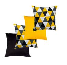 Kit com 4 capas de almofada 45x45 - Geométrico Amarelo Kit com 4 capas de almofada 45x45 - Geométrico Amarelo