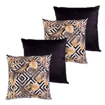 Kit com 4 capas de almofada 45x45 geométrico folhagem Kit com 4 capas de almofada 45x45 geométrico folhagem