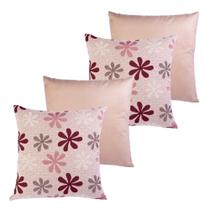 Kit com 4 capas de almofadas 45x45 flor vinho Kit com 4 capas de almofadas 45x45 flor vinho