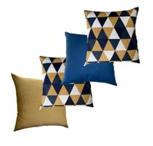 Kit com 4 capas de almofadas 45x45 geometrico bege Kit com 4 capas de almofadas 45x45 geometrico bege