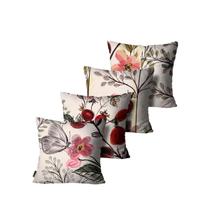 Kit com 4 Capas de Almofadas Borboleta Bege Mdecore 45x45
