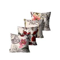 Kit com 4 Capas de Almofadas Borboleta Bege Mdecore 45x45