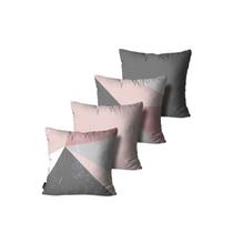 Kit com 4 Capas de Almofadas Decorativa Abstrata Geométrica Kit com 4 Capas de Almofadas Decorativa Abstrata Geométrica