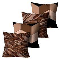 Kit com 4 Capas de Almofadas Decorativas Abstratas Terracota 45x45
