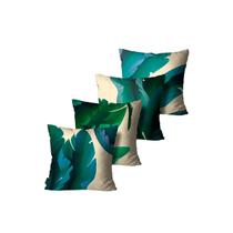 Kit com 4 Capas de Almofadas Decorativas Verde Marinho