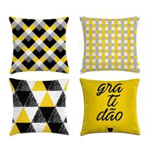 Kit com 4 capas de almofadas gratidão 40x40