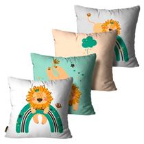 Kit com 4 Capas de Almofadas Mdecore Infantil 45x45