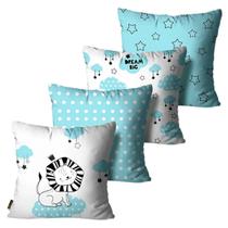 Kit com 4 Capas de Almofadas Mdecore Infantil 45x45