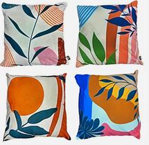 Kit com 4 capas de almofadas Tokyo Design 45x45cm em poliéster Coleção Marimar (cód. M-1245)