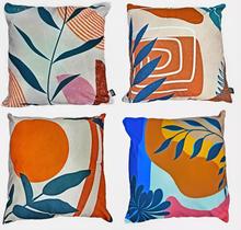 Kit com 4 capas de almofadas Tokyo Design 45x45cm em poliéster Coleção Marimar (cód. M-1345)