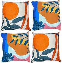 Kit com 4 capas de almofadas Tokyo Design 45x45cm em poliéster Coleção Marimar (cód. M-4455)